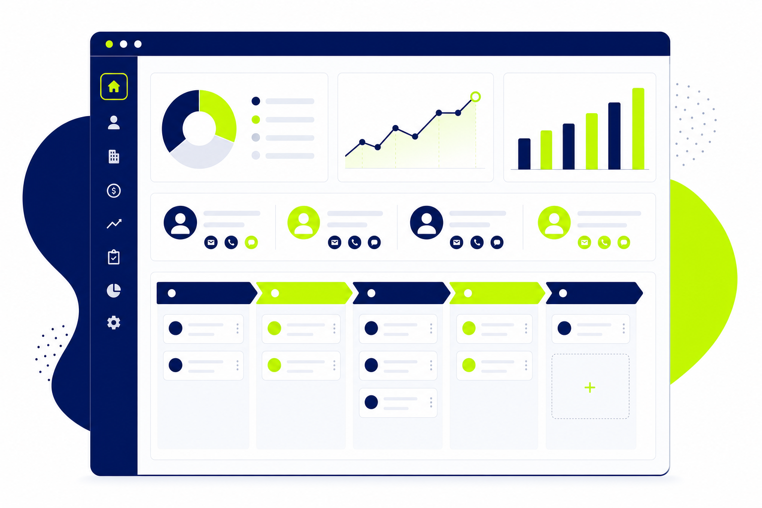 Browser-basierte Online CRM Software mit Dashboard, Pipeline-Ansicht und Kontaktverwaltung im Vergleich