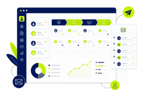 HubSpot CRM kostenlos nutzen: Darstellung eines CRM-Dashboards mit Kontakten und Pipeline
