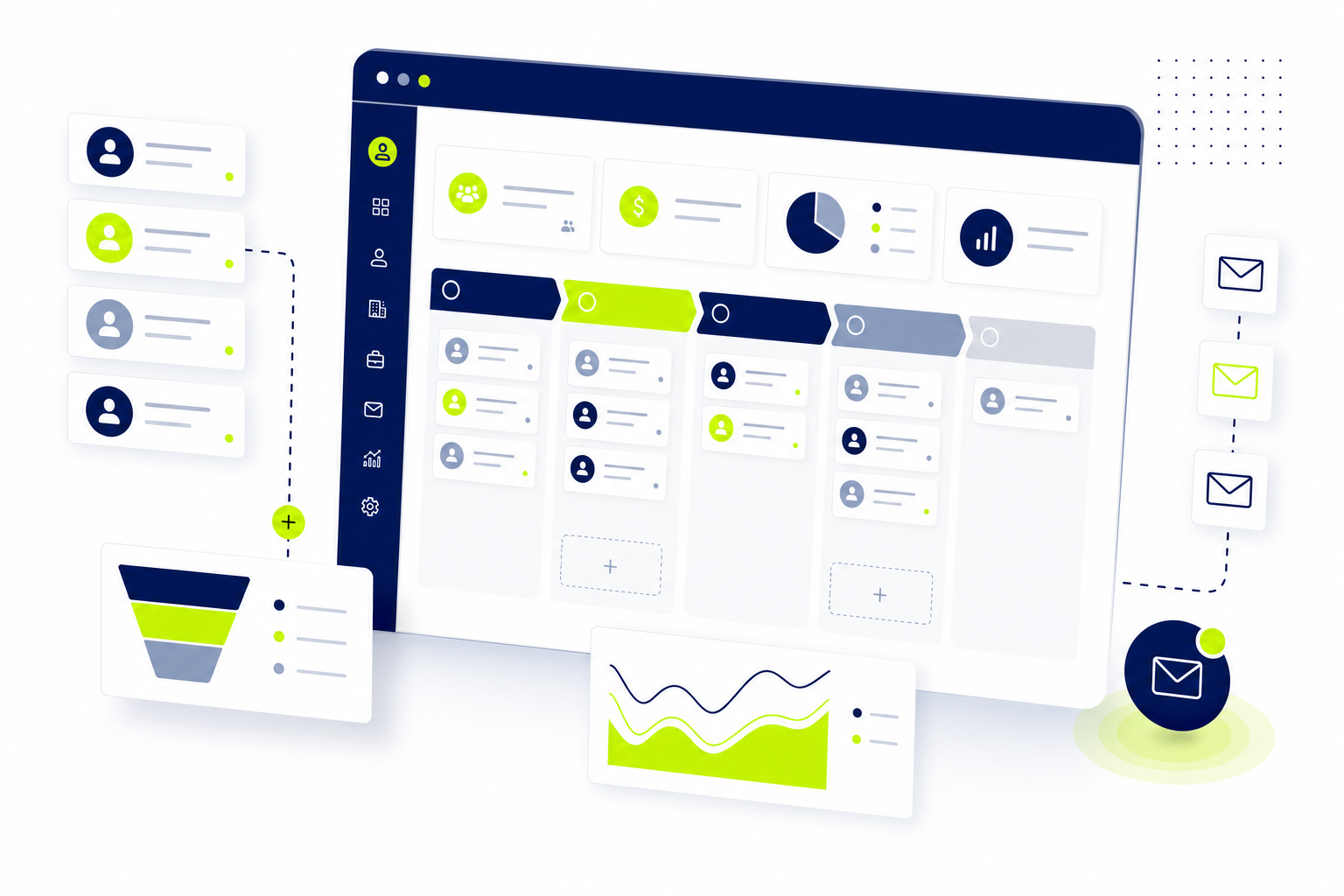 HubSpot CRM kostenlos nutzen: Darstellung eines CRM-Dashboards mit Kontakten und Pipeline