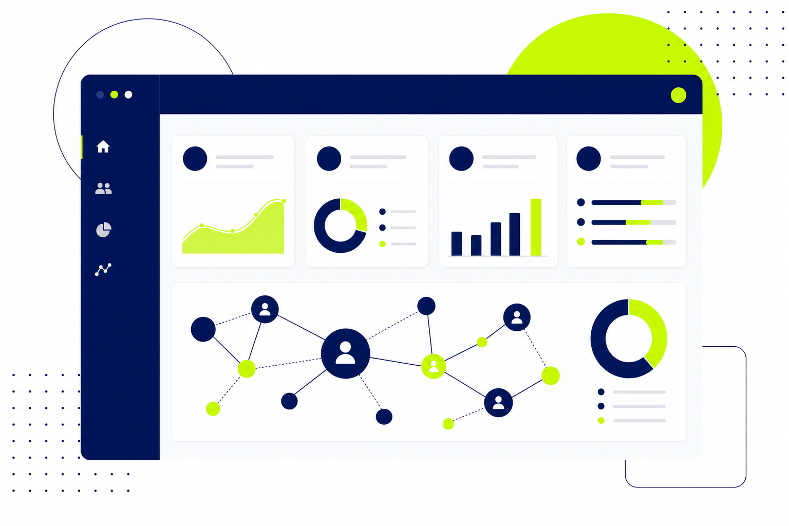 CRM-Dashboard für Vermögensverwaltung mit Mandantenübersicht und Portfolio-Diagrammen