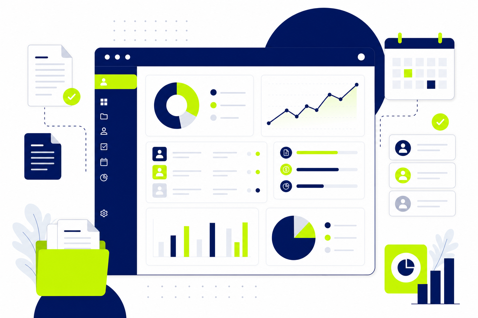 CRM-Dashboard für Wirtschaftsprüfer mit Mandantenverwaltung, Fristenkalender und Dokumentenübersicht